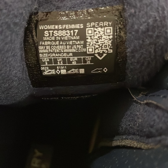 NEW Sperry Women's Saltwater Buffalo Check Duck Boot in blue/white size 9 - Picture 12 of 12